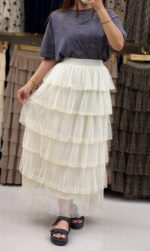 دامن طبقه ای نور ناز🎀🫧 - Image 6