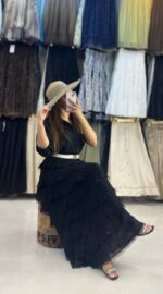 دامن طبقه ای لبه تور