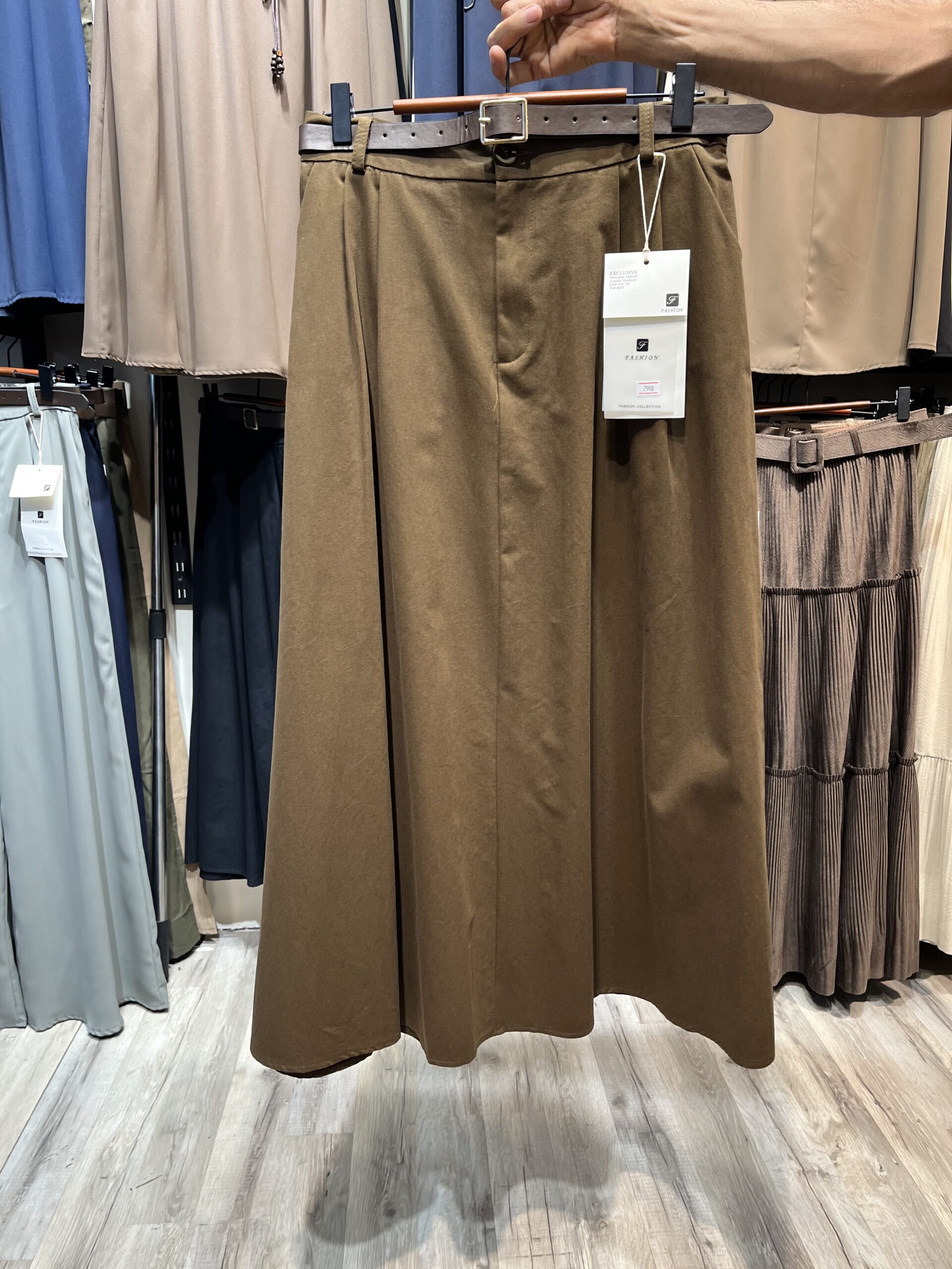 IMG_6788 دامن کتان با کمربند - Image 1