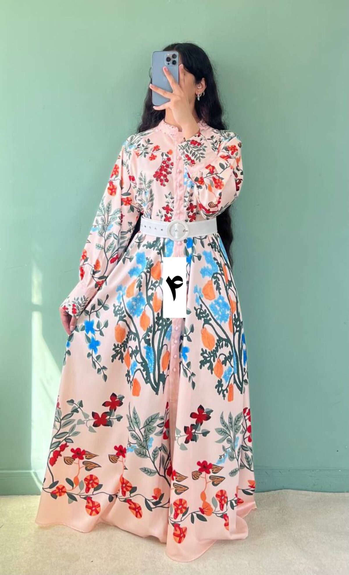پیراهن بلند با کمربند - Image 5
