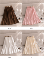 دامن ساده شیک با کمربند کنفی🎀 - Image 4