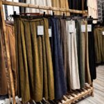 دامن مخمل کبریتی با کمربند چرم